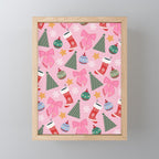 Cute Christmas Pink Mini Art Print Gallery Image 1