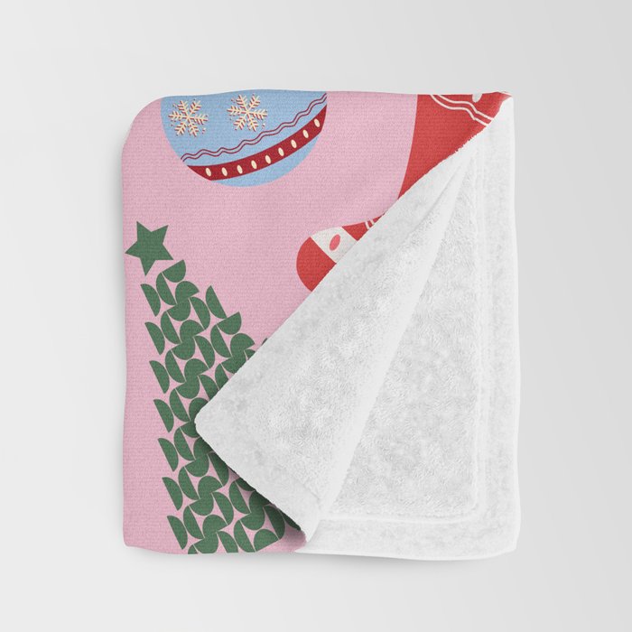 Cute Christmas Pink Throw Blanket Gallery Image 3