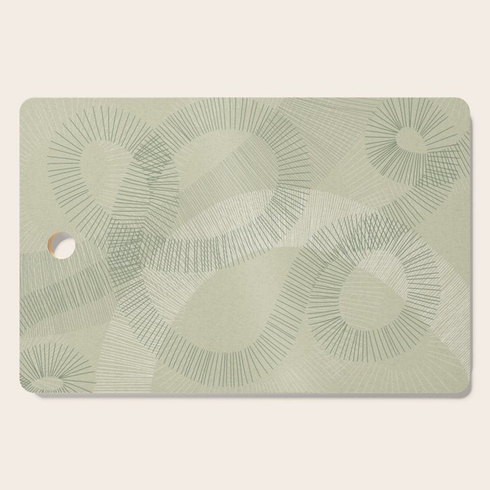 calming essentials Curved Lines soft sage Cutting Board Gallery Image 1