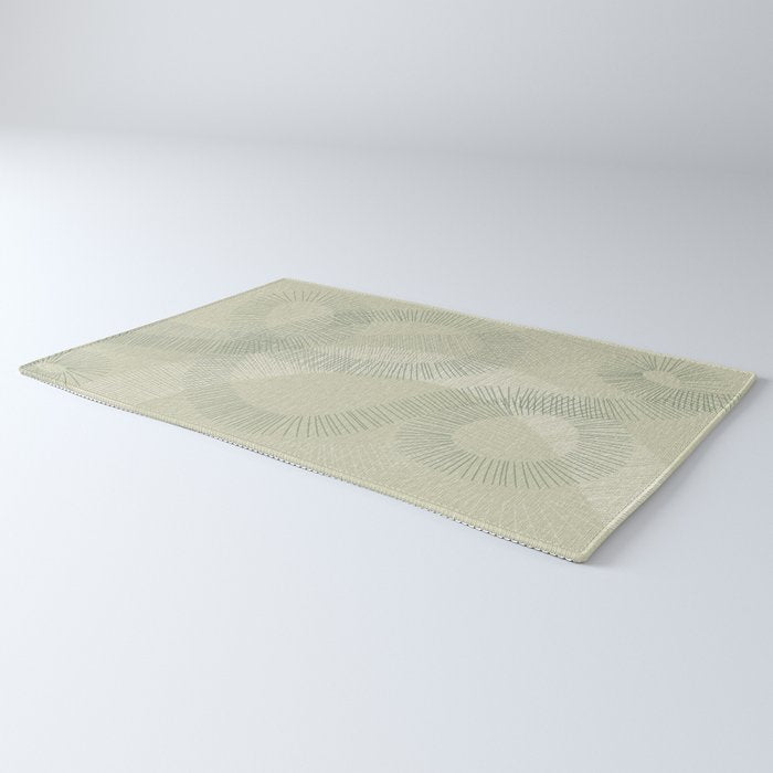 calming essentials Curved Lines soft sage Rug Gallery Image 3