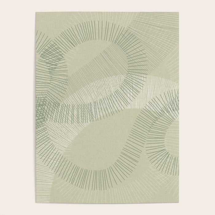 calming essentials Curved Lines soft sage Poster Gallery Image 4