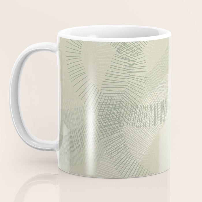 calming essentials Curved Lines soft sage Coffee Mug Gallery Image 3
