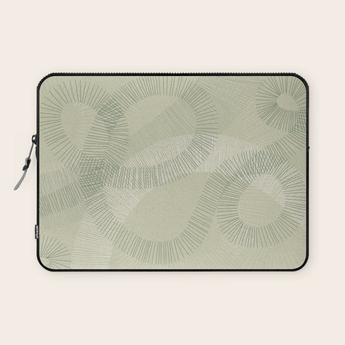 calming essentials Curved Lines soft sage Laptop Sleeve Gallery Image 1