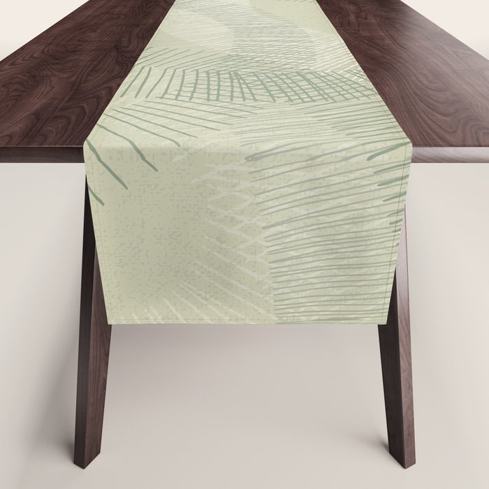calming essentials Curved Lines soft sage Table Runner Gallery Image 1