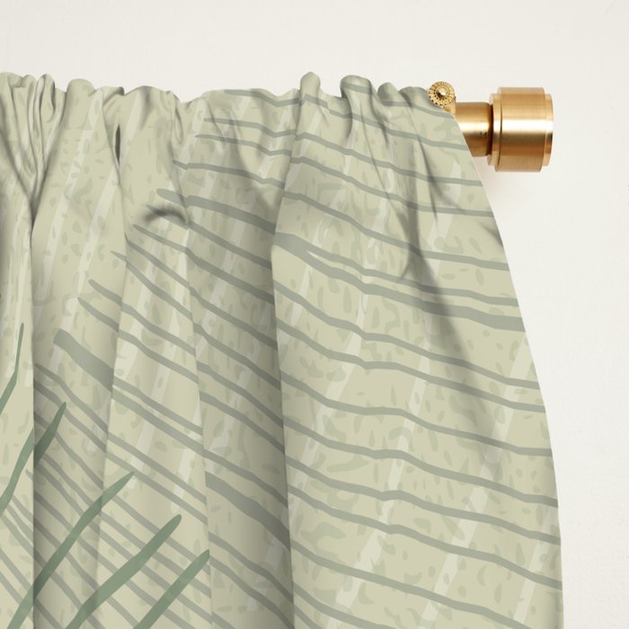 calming essentials Curved Lines soft sage Window Curtain Gallery Image 2