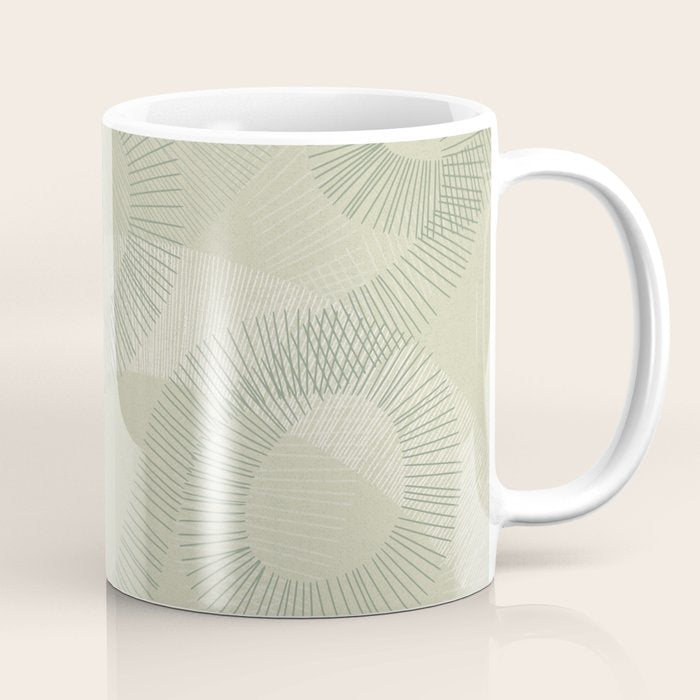 calming essentials Curved Lines soft sage Coffee Mug Gallery Image 1