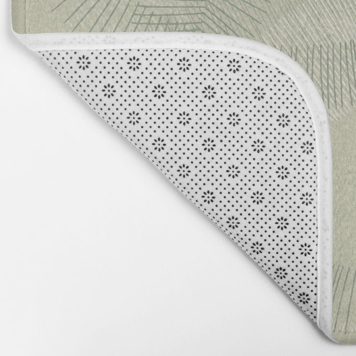 calming essentials Curved Lines soft sage Bath Mat Gallery Image 2
