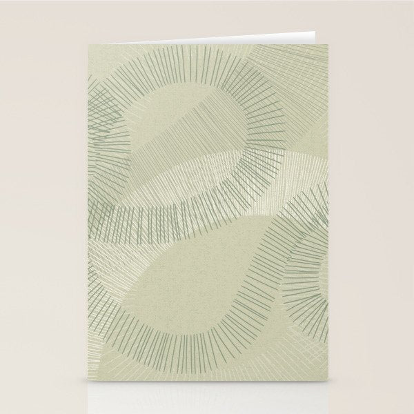 calming essentials Curved Lines soft sage Stationery Card Gallery Image 2