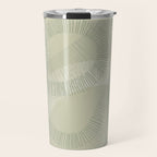 calming essentials Curved Lines soft sage Travel Mug Gallery Image 1