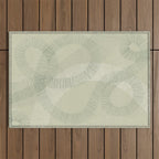 calming essentials Curved Lines soft sage Outdoor Rug Gallery Image 1