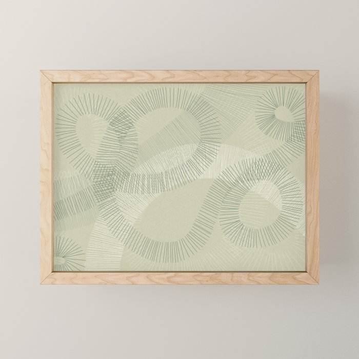 calming essentials Curved Lines soft sage Mini Art Print Gallery Image 1
