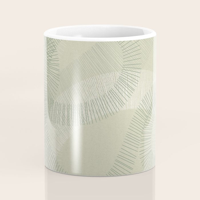 calming essentials Curved Lines soft sage Coffee Mug Gallery Image 4