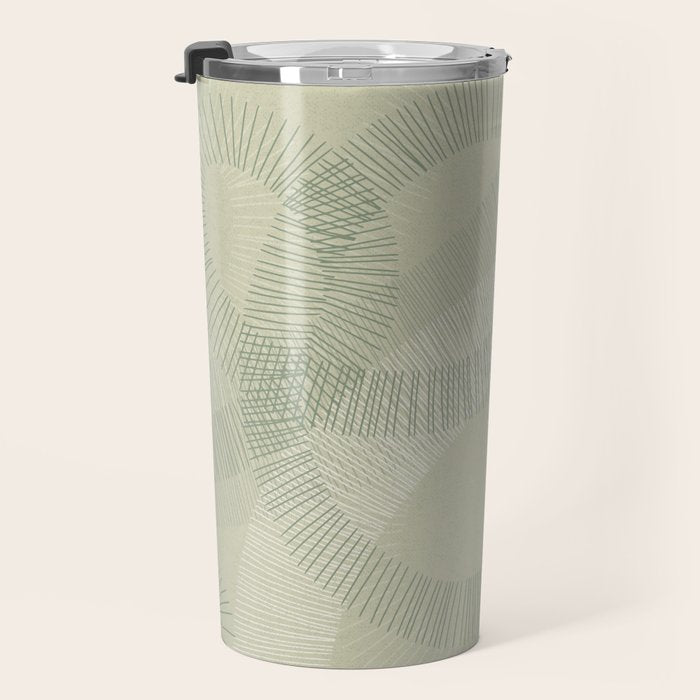 calming essentials Curved Lines soft sage Travel Mug Gallery Image 3