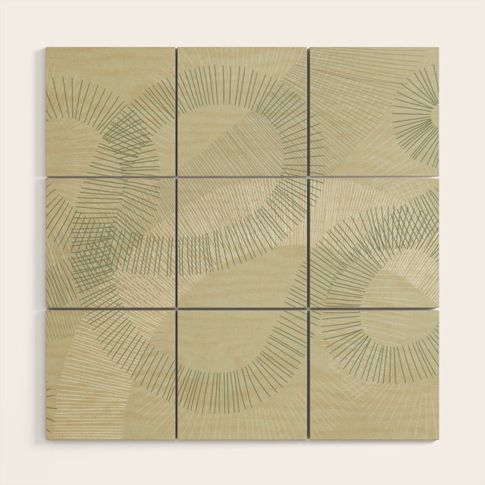 calming essentials Curved Lines soft sage Wood Wall Art Gallery Image 1
