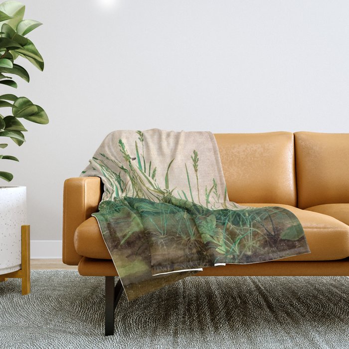 Albrecht Dürer The Great Piece of Turf ,1503 Throw Blanket Gallery Image 1