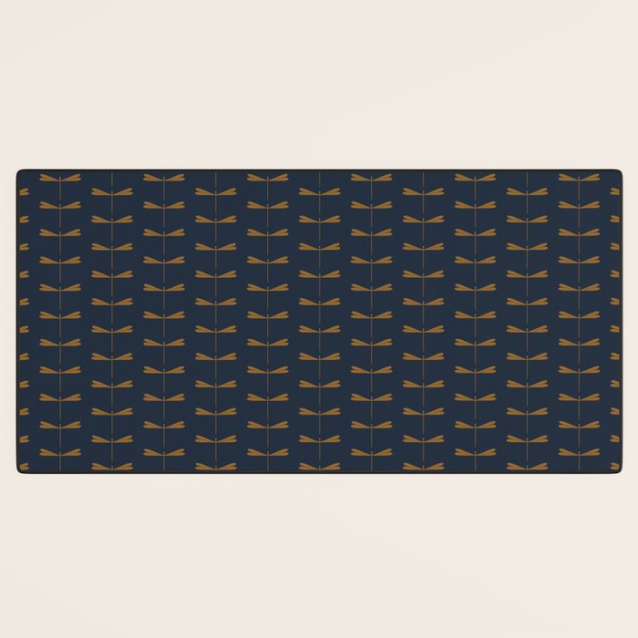 Dragonfly Pattern II Dark Blue Desk Mat Gallery Image 3