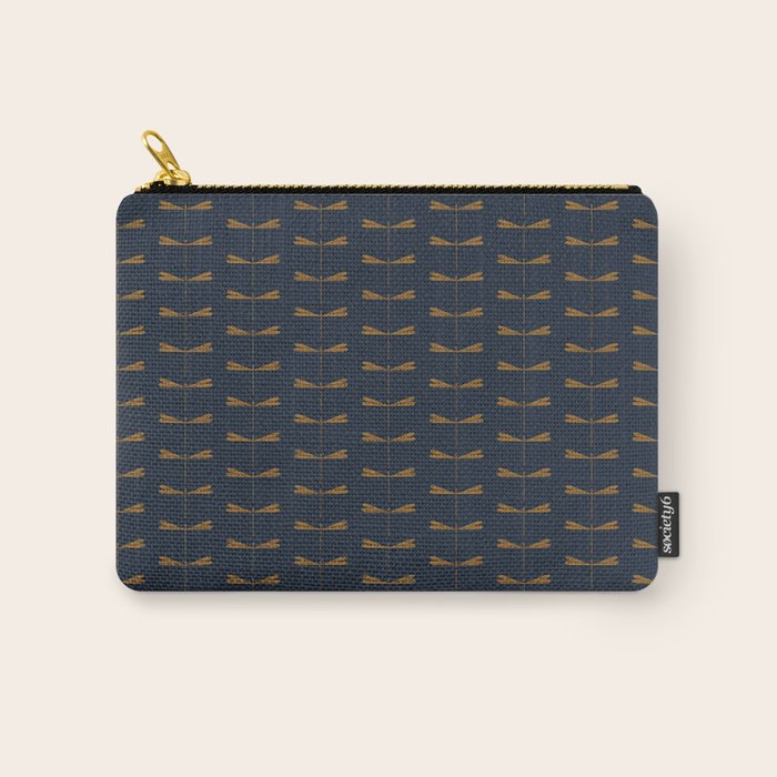 Dragonfly Pattern II Dark Blue Carry All Pouch Gallery Image 1