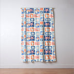 Vintage marine seashell mosaic art pattern Window Curtain Gallery Image 3