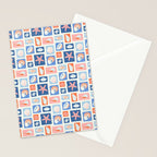 Vintage marine seashell mosaic art pattern Stationery Card Gallery Image 2