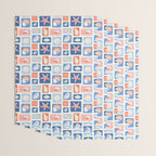 Vintage marine seashell mosaic art pattern Wrapping Paper Gallery Image 3