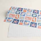 Vintage marine seashell mosaic art pattern Wrapping Paper Gallery Image 2