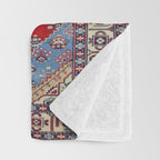 Red Diamond Blue Bluffs Kazak Persian Handmade Rugs  Throw Blanket Gallery Image 3
