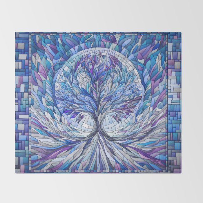 Purple Tree of Tranquility Throw Blanket Gallery Image 2