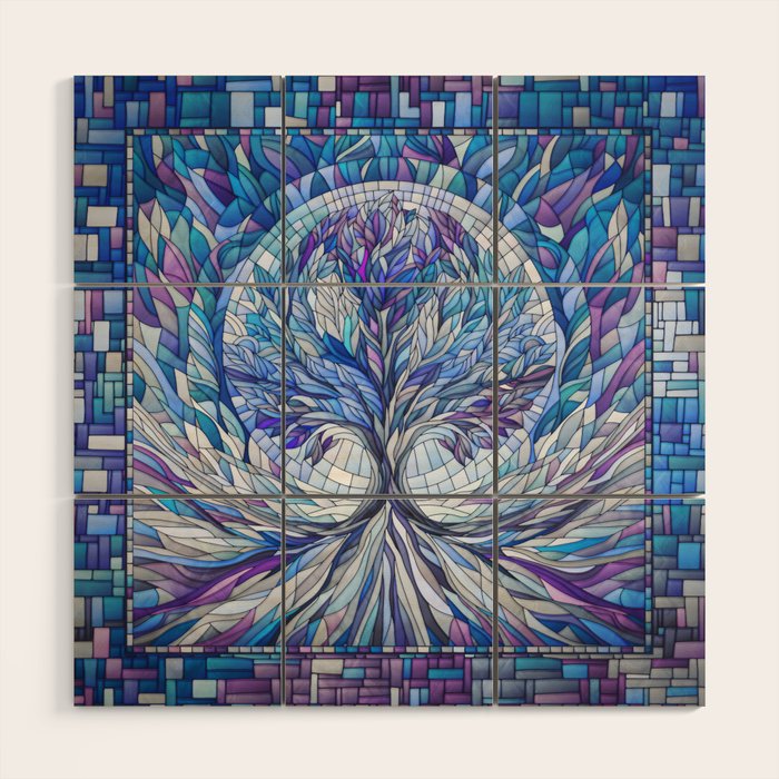 Purple Tree of Tranquility Wood Wall Art Gallery Image 1