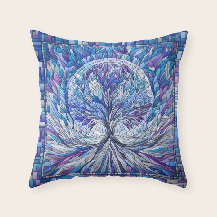 Purple Tree of Tranquility Throw Pillow Gallery Image 1