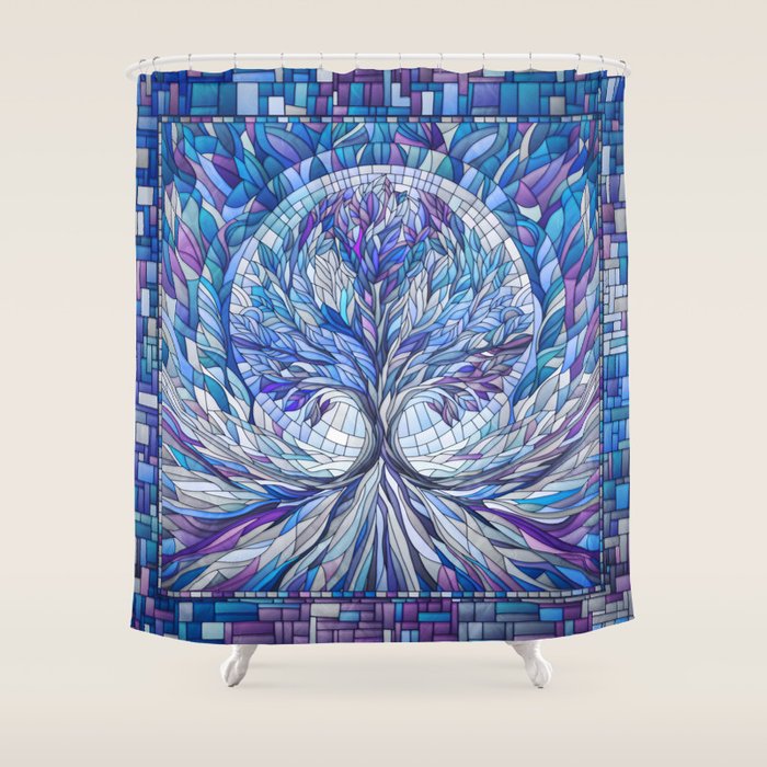 Purple Tree of Tranquility Shower Curtain Gallery Image 1