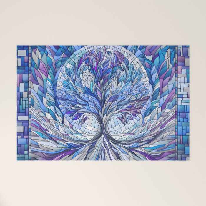 Purple Tree of Tranquility Welcome Mat Gallery Image 1