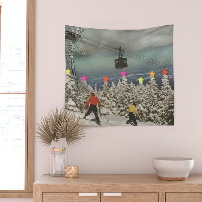 Drunk Skiing Wall Tapestry Gallery Image 2