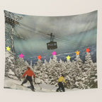Drunk Skiing Wall Tapestry Gallery Image 4