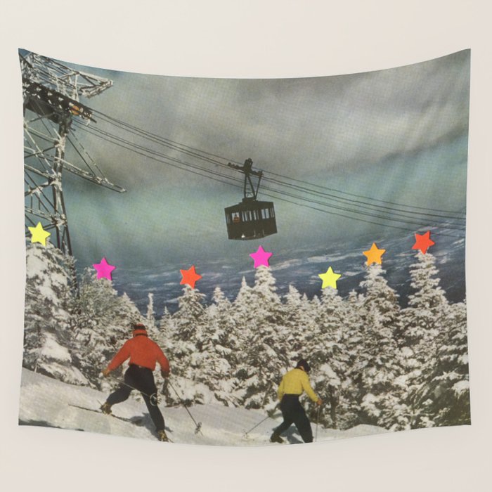 Drunk Skiing Wall Tapestry Gallery Image 4