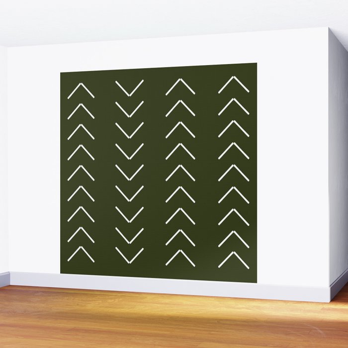 Mudcloth II (Olive Green) Wall Mural Gallery Image 2
