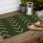 Mudcloth II (Olive Green) Outdoor Rug Gallery Image 2