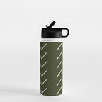 Mudcloth II (Olive Green) Water Bottle Gallery Image 1