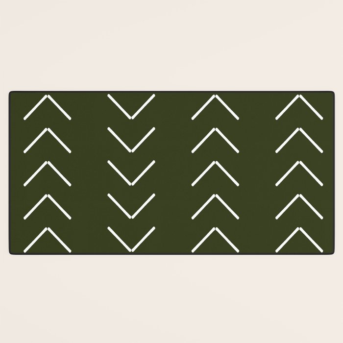 Mudcloth II (Olive Green) Desk Mat Gallery Image 3