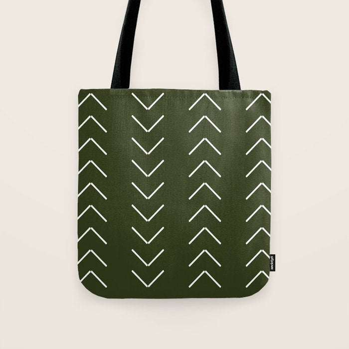 Mudcloth II (Olive Green) Tote Bag Gallery Image 1