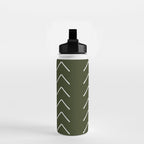 Mudcloth II (Olive Green) Water Bottle Gallery Image 2