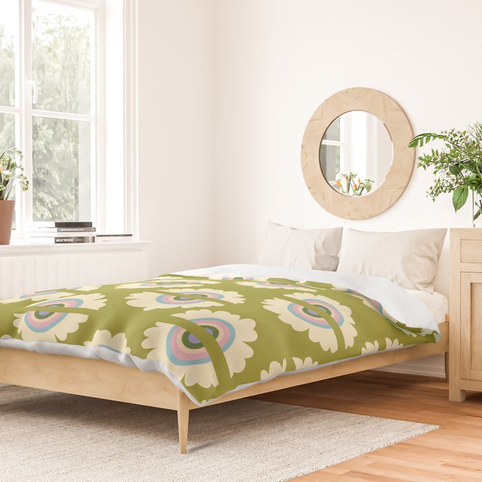 Retro Rainbow Flower Duvet Cover Gallery Image 2