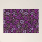 Eternal Summer Block Print Countryside Vibes Flower Garden Fuchsia Welcome Mat Gallery Image 1