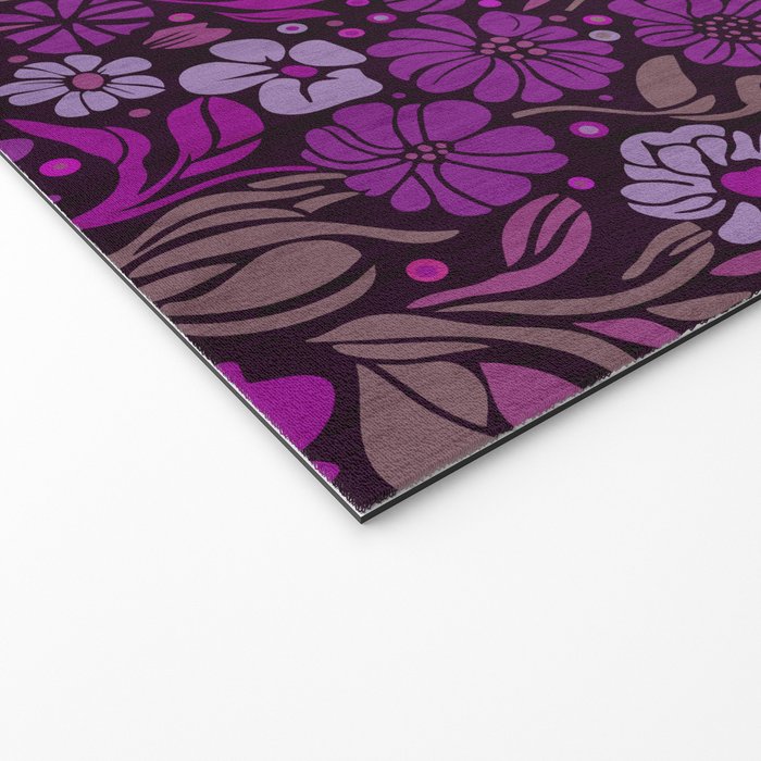 Eternal Summer Block Print Countryside Vibes Flower Garden Fuchsia Welcome Mat Gallery Image 2