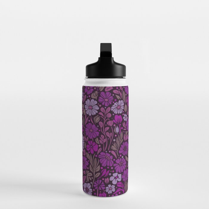 Eternal Summer Block Print Countryside Vibes Flower Garden Fuchsia Water Bottle Gallery Image 3