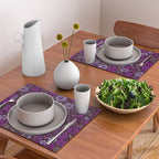 Eternal Summer Block Print Countryside Vibes Flower Garden Fuchsia Placemat Gallery Image 2