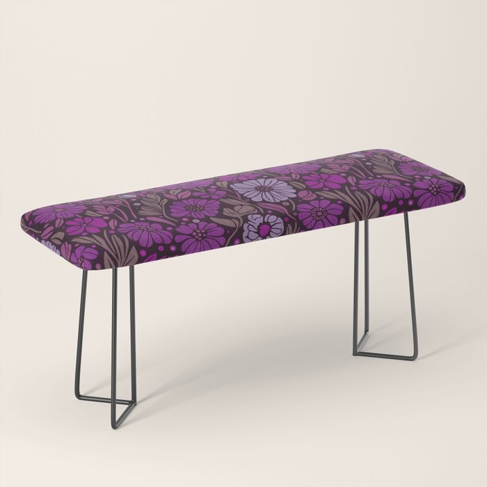 Eternal Summer Block Print Countryside Vibes Flower Garden Fuchsia Bench Gallery Image 1