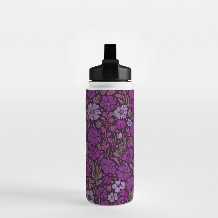 Eternal Summer Block Print Countryside Vibes Flower Garden Fuchsia Water Bottle Gallery Image 2