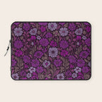 Eternal Summer Block Print Countryside Vibes Flower Garden Fuchsia Laptop Sleeve Gallery Image 1