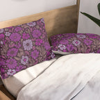 Eternal Summer Block Print Countryside Vibes Flower Garden Fuchsia Pillow Sham Gallery Image 2
