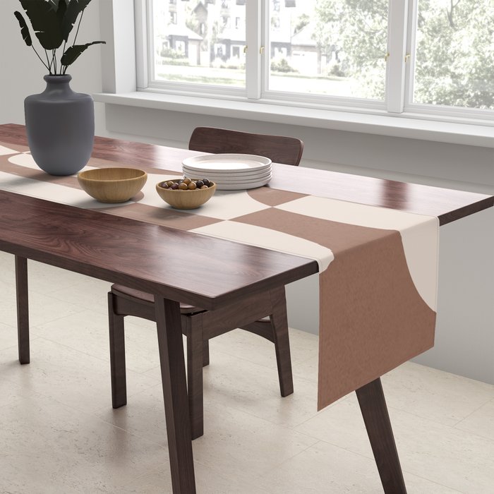 Mocha Modern Abstract 1 Table Runner Gallery Image 2